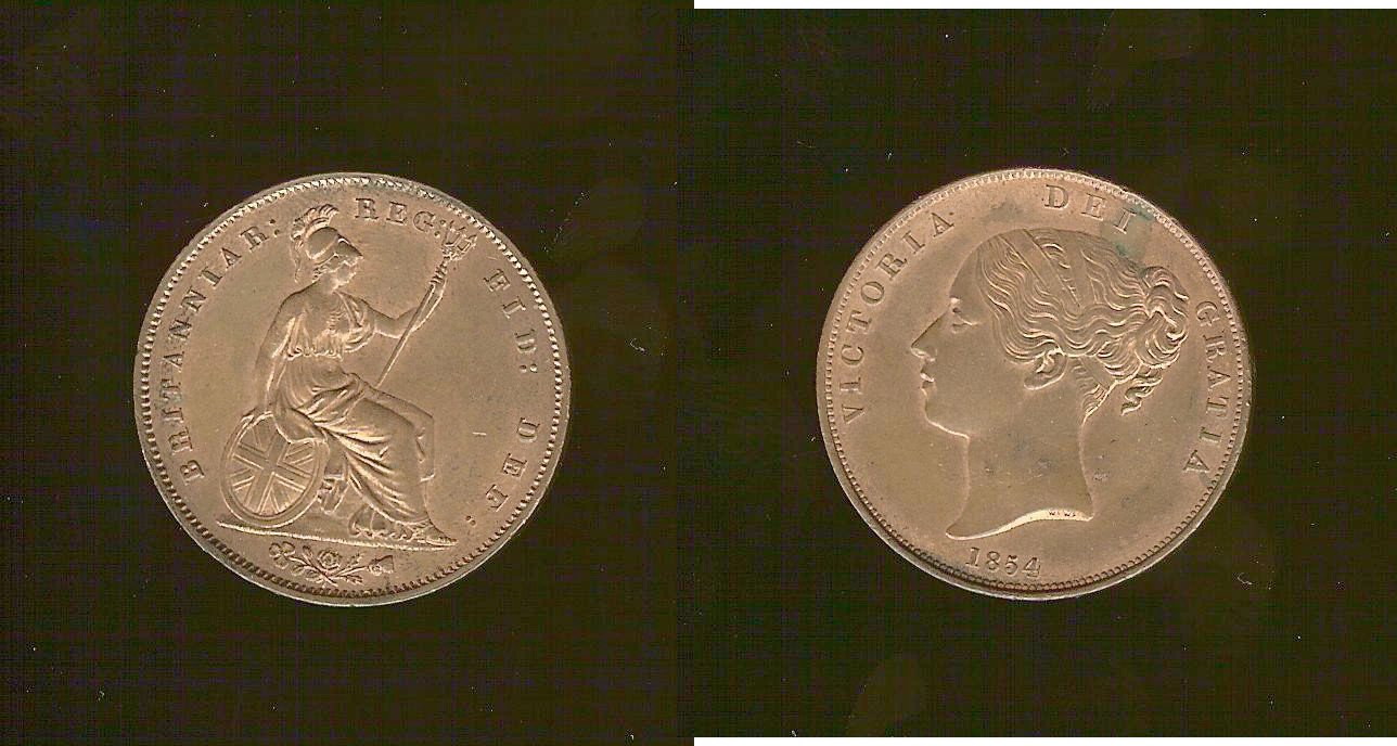 English penny 1854 Unc.